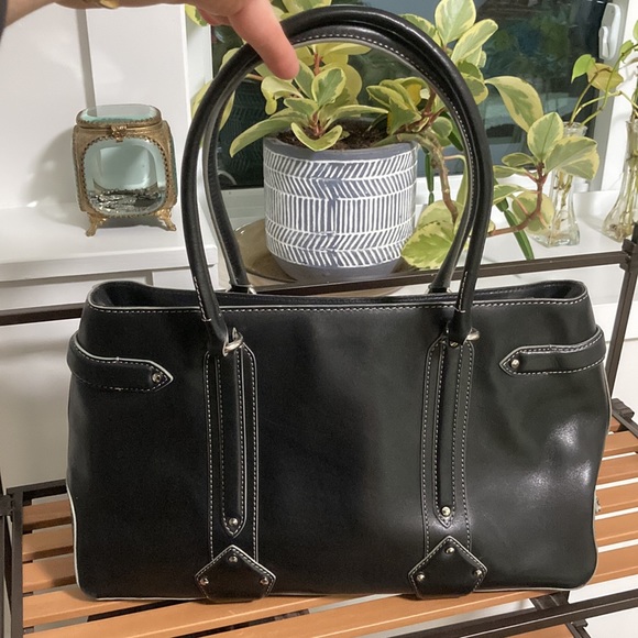 EUC Black Leather Cole Haan Tote - Picture 3 of 11